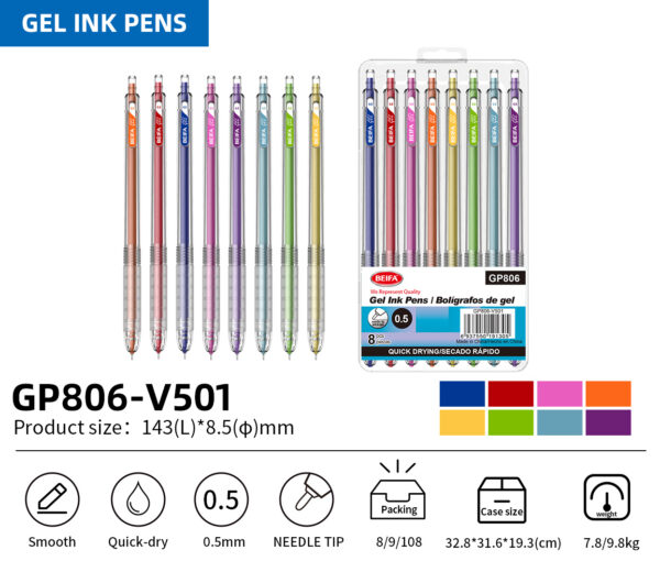 Gel Ink Pen 8warna
