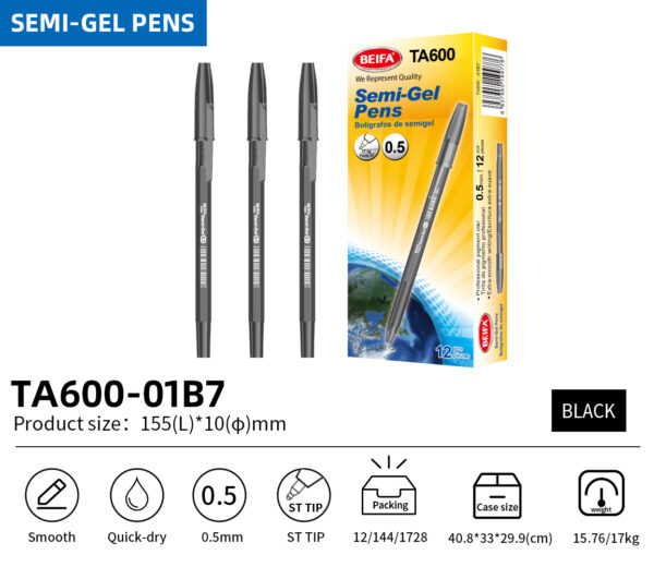 Semi Gel Pen 0,5mm Black