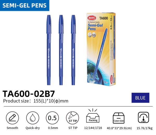 Semi Gel Pen 0,5mm Blue