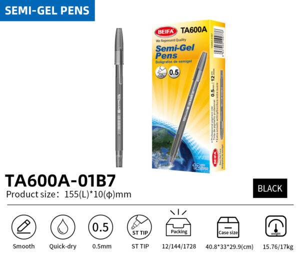 Semi Gel Pen 0,5mm Black