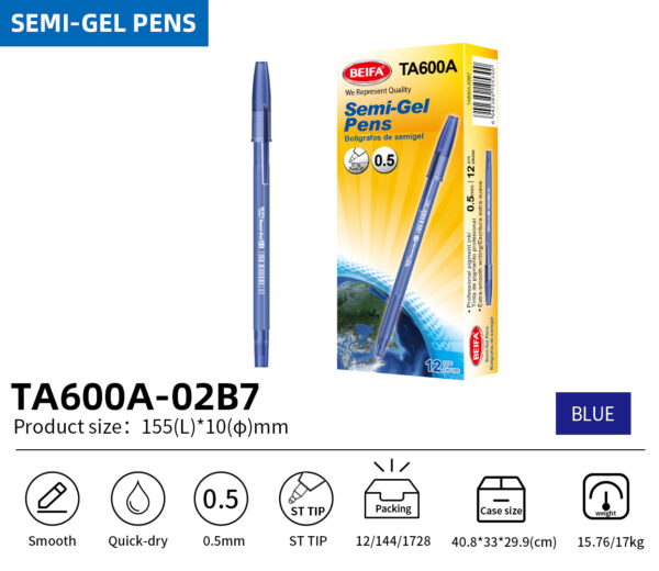Semi Gel Pen 0,5mm Blue